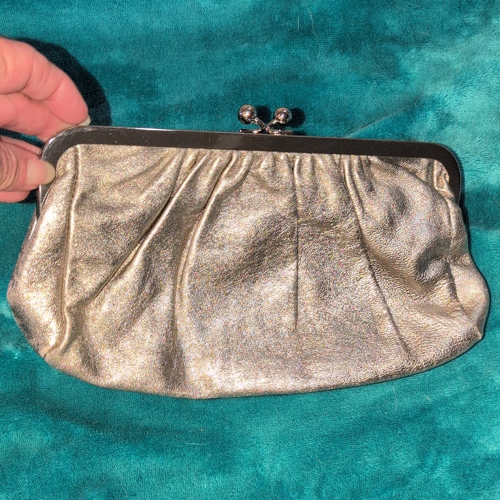 Express Metallic Gold Wristlet Clutch